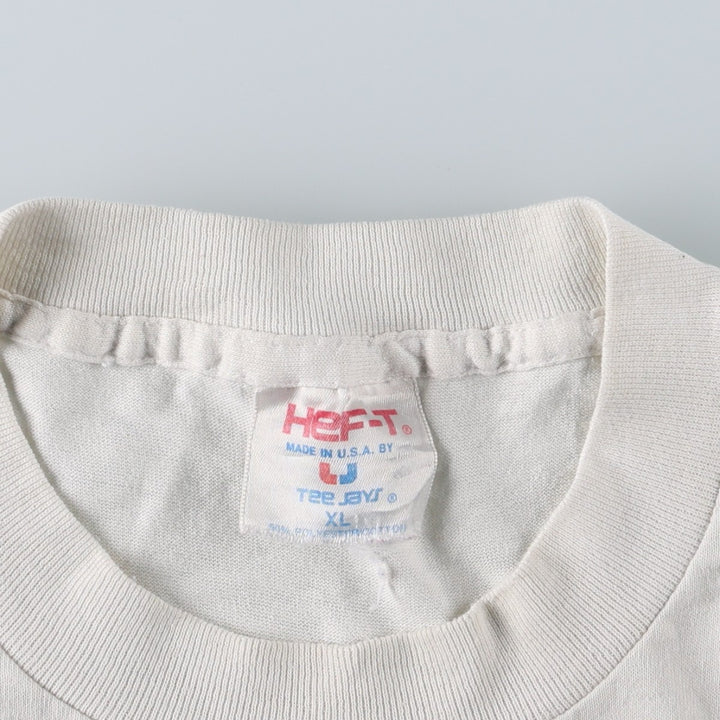 ~90'S Tee Jays Tiger Pattern Animal T-Shirt, Made in USA, Men's XL equivalent, Vintage polyester white type Vintage Second Hand