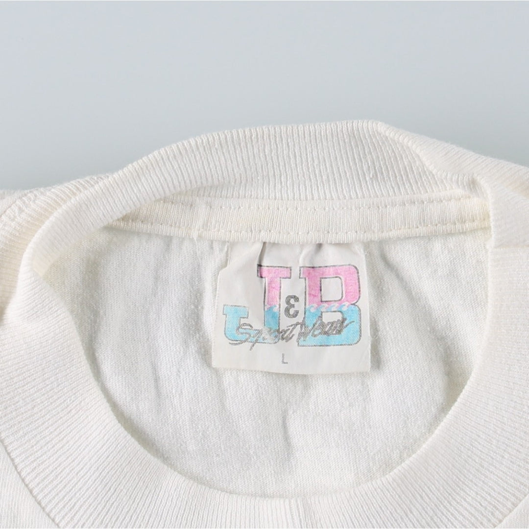 90'S J and B Lizard Pattern Animal T-Shirt, Men's Size L (Equivalent), Vintage unclear white type Vintage Second Hand