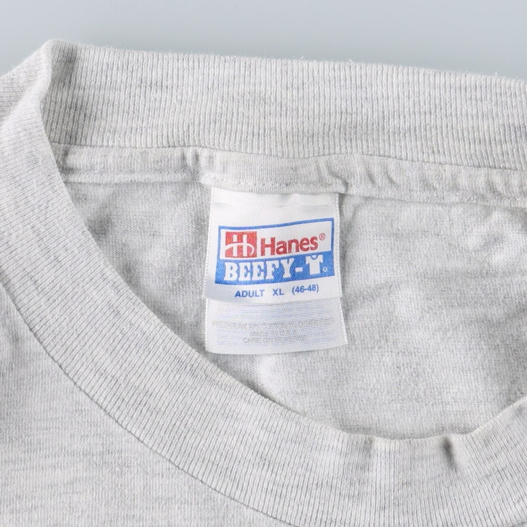 90'S Hanes BEEFY-T Animal T-Shirt, Made in USA, Men's XL equivalent, Vintage cotton gray type Vintage Second Hand