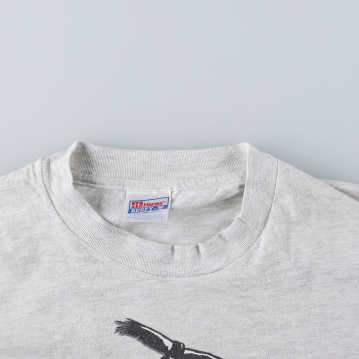 90'S Hanes BEEFY-T Animal T-Shirt, Made in USA, Men's XL equivalent, Vintage cotton gray type Vintage Second Hand