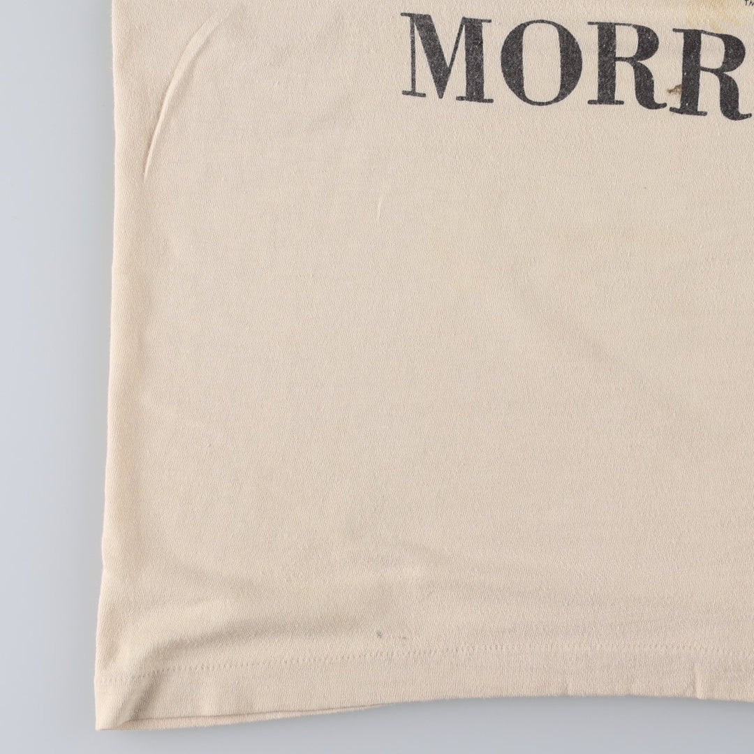 90'S MORRIS Cat Pattern Animal T-Shirt, Men's Size S (Equivalent), Vintage unclear Beige type Vintage Second Hand