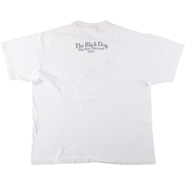 90'S Hanes BEEFY-T The Black Dog Animal T-Shirt, Made in USA, Men's XL equivalent, Vintage cotton white type Vintage Second Hand