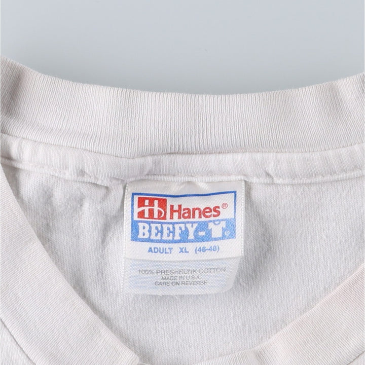90'S Hanes BEEFY-T The Black Dog Animal T-Shirt, Made in USA, Men's XL equivalent, Vintage cotton white type Vintage Second Hand