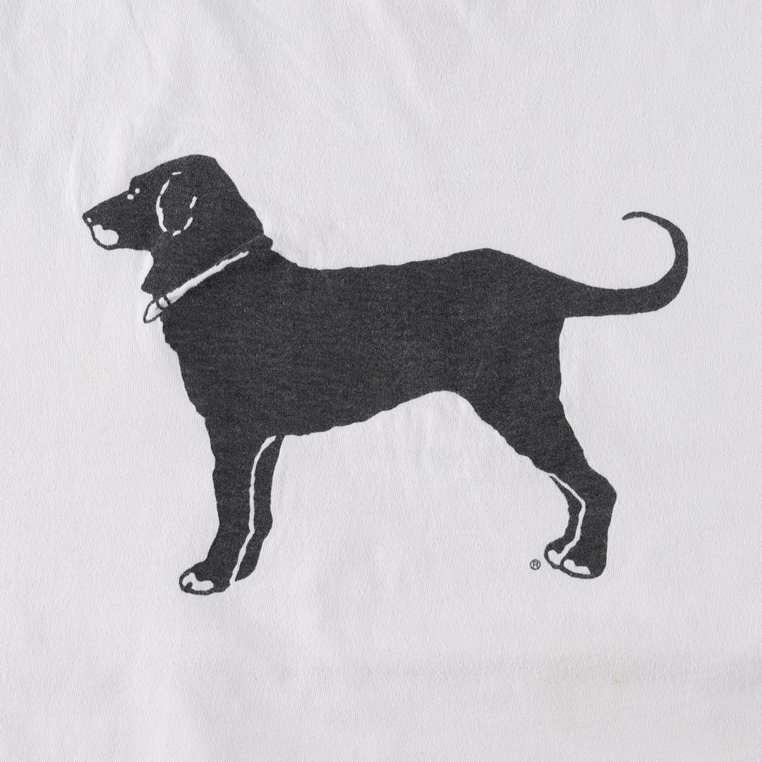 90'S Hanes BEEFY-T The Black Dog Animal T-Shirt, Made in USA, Men's XL equivalent, Vintage cotton white type Vintage Second Hand