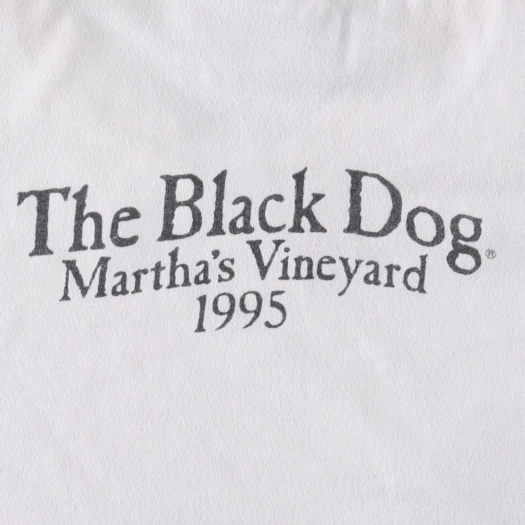 90'S Hanes BEEFY-T The Black Dog Animal T-Shirt, Made in USA, Men's XL equivalent, Vintage cotton white type Vintage Second Hand