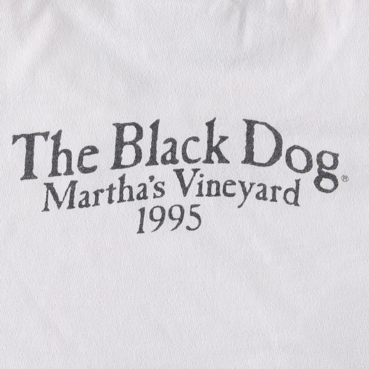 90'S Hanes BEEFY-T The Black Dog Animal T-Shirt, Made in USA, Men's XL equivalent, Vintage cotton white type Vintage Second Hand