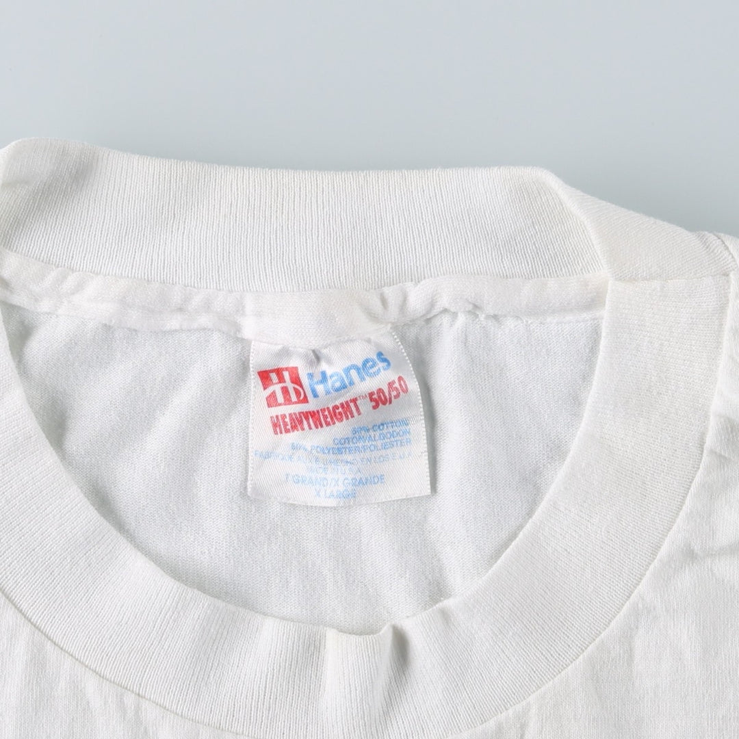 90'S Hanes Animal Pattern Fish Print T-Shirt, Made in USA, Men's XL (approx.), Vintage cotton white type Vintage Second Hand