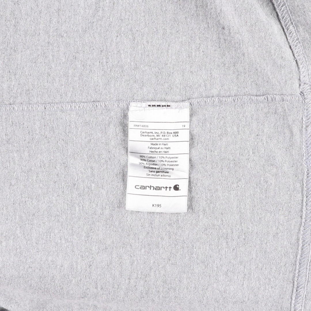 Carhartt ORIGINAL FIT short sleeve logo T-shirt, men's XL size cotton gray type Vintage Second Hand
