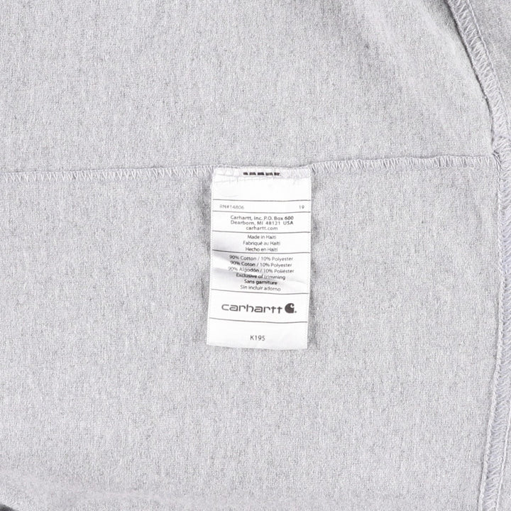 Carhartt ORIGINAL FIT short sleeve logo T-shirt, men's XL size cotton gray type Vintage Second Hand