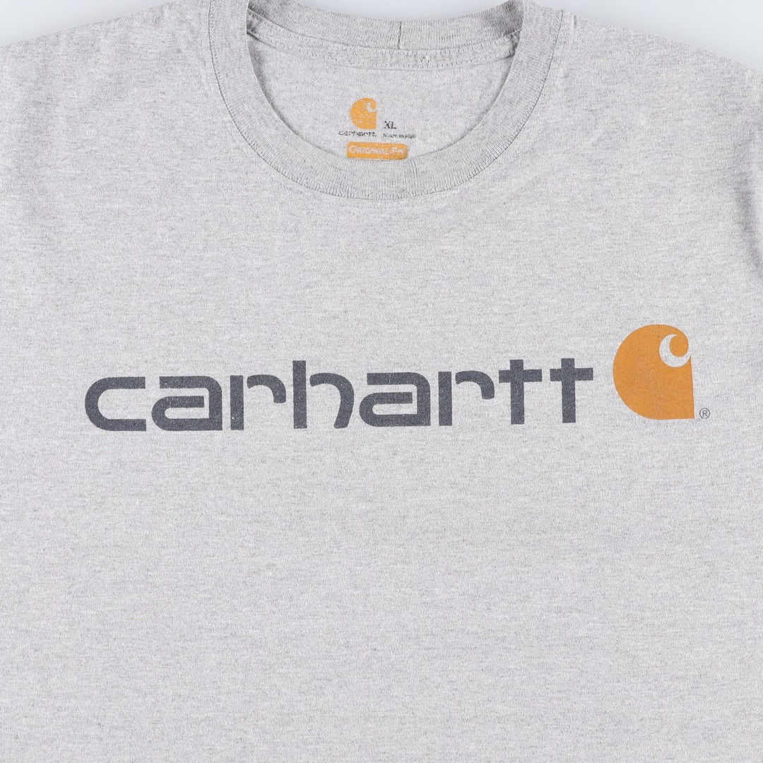 Carhartt ORIGINAL FIT short sleeve logo T-shirt, men's XL size cotton gray type Vintage Second Hand