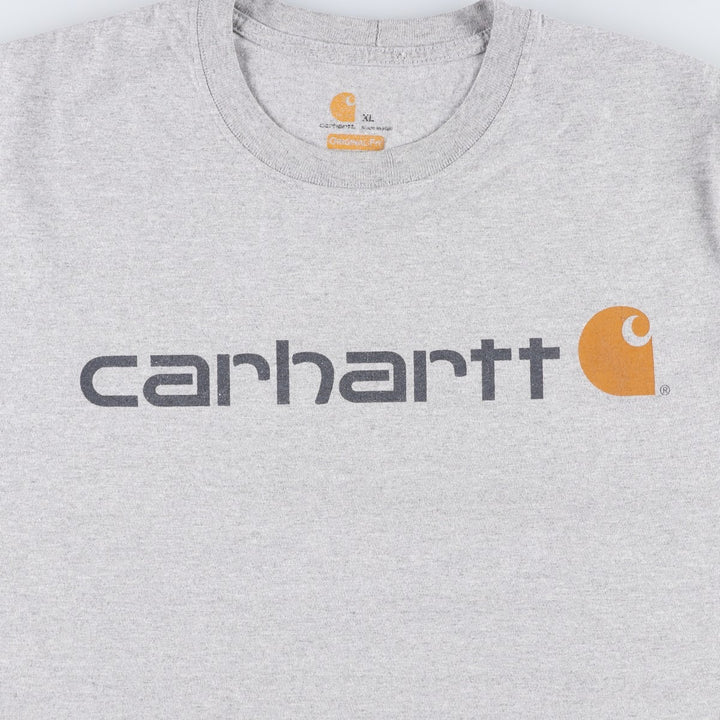 Carhartt ORIGINAL FIT short sleeve logo T-shirt, men's XL size cotton gray type Vintage Second Hand