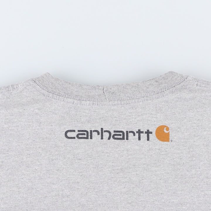 Carhartt ORIGINAL FIT short sleeve logo T-shirt, men's XL size cotton gray type Vintage Second Hand