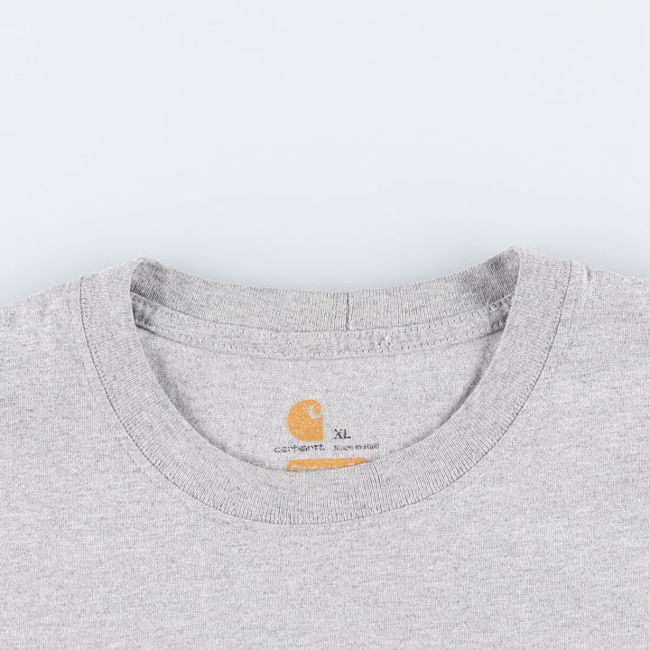 Carhartt ORIGINAL FIT short sleeve logo T-shirt, men's XL size cotton gray type Vintage Second Hand