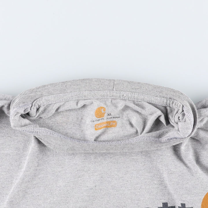 Carhartt ORIGINAL FIT short sleeve logo T-shirt, men's XL size cotton gray type Vintage Second Hand