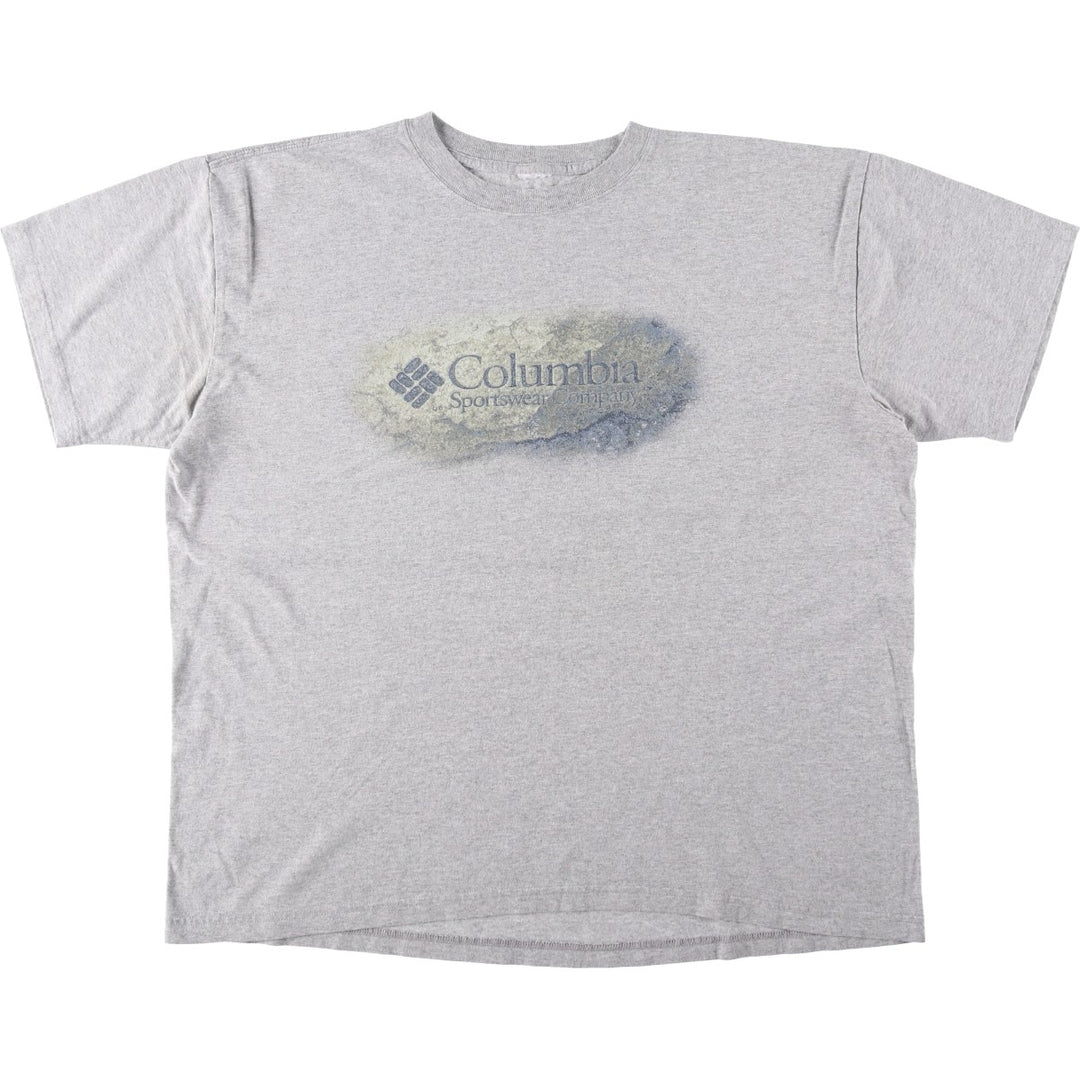 Columbia Short-Sleeve Logo T-Shirt, Men's Size XL (approx.) unclear gray type Vintage Second Hand