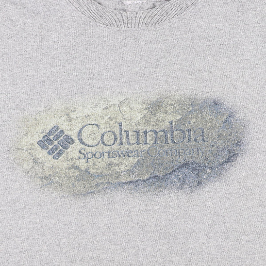 Columbia Short-Sleeve Logo T-Shirt, Men's Size XL (approx.) unclear gray type Vintage Second Hand