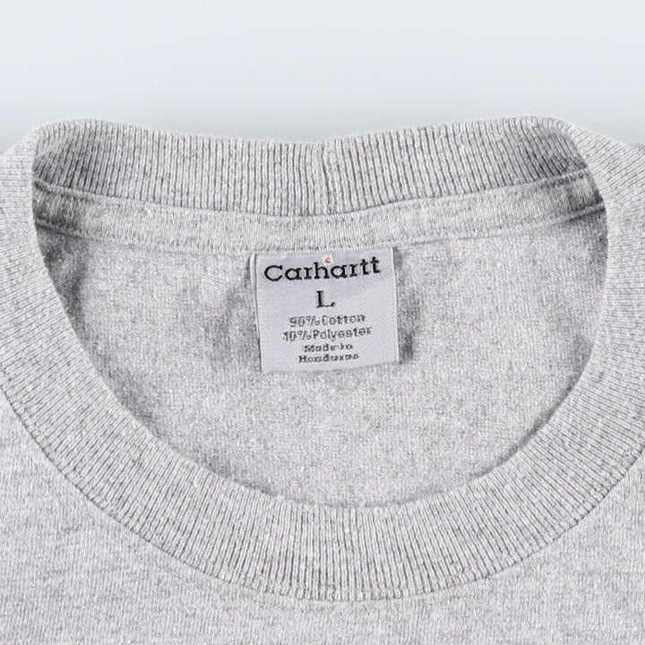 Carhartt Short Sleeve One Point Logo Pocket T-Shirt Men's L Size cotton gray type Vintage Second Hand