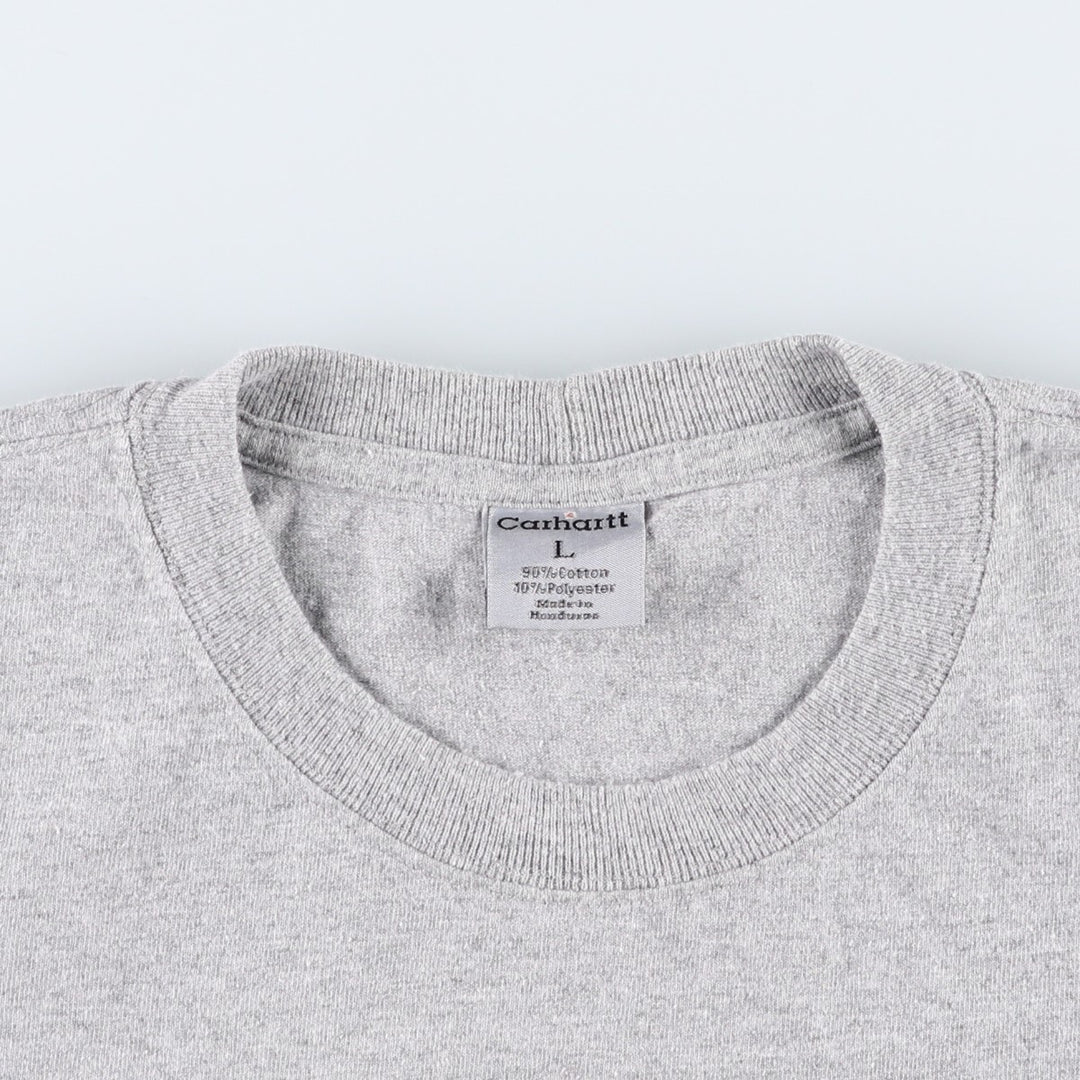 Carhartt Short Sleeve One Point Logo Pocket T-Shirt Men's L Size cotton gray type Vintage Second Hand