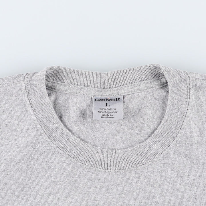 Carhartt Short Sleeve One Point Logo Pocket T-Shirt Men's L Size cotton gray type Vintage Second Hand
