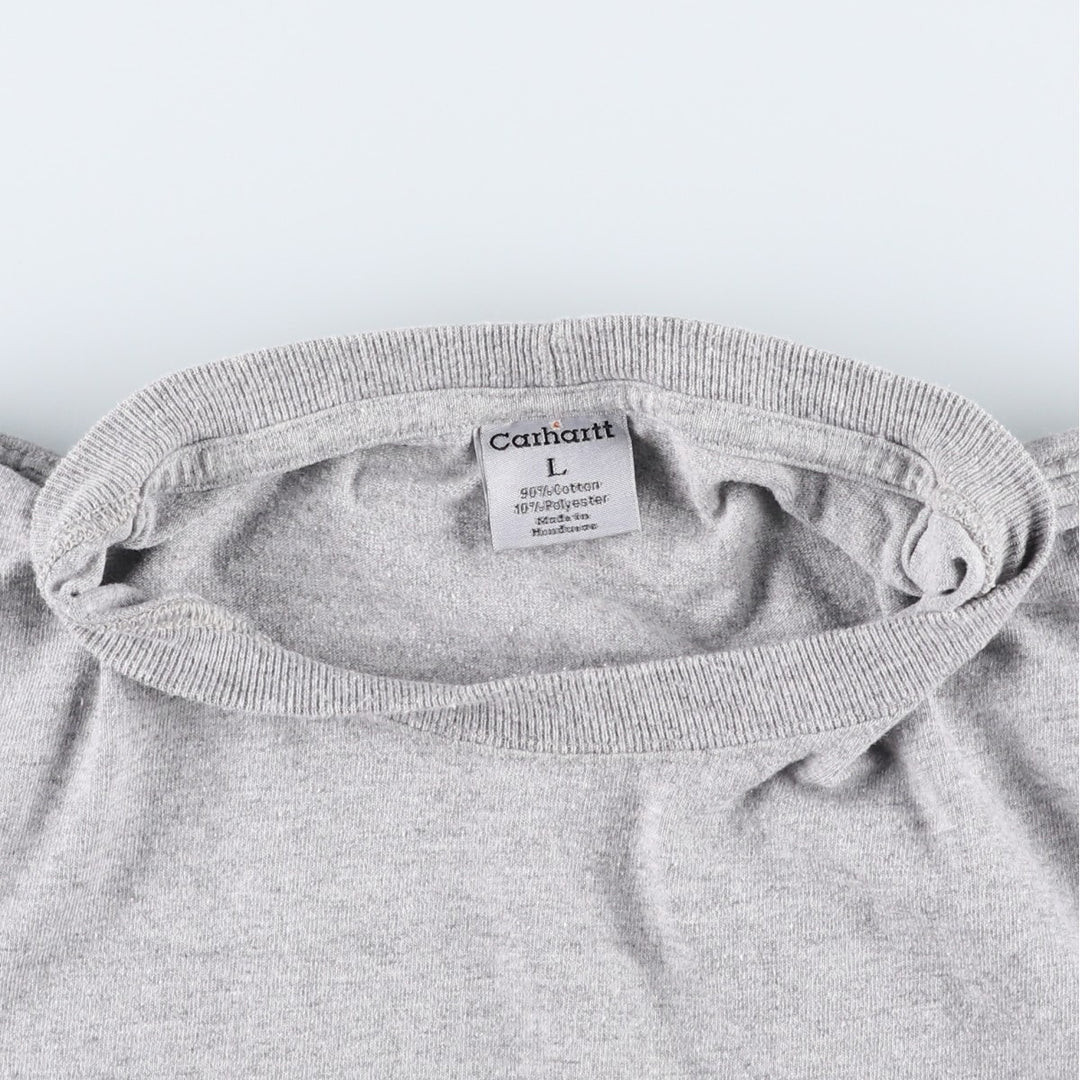 Carhartt Short Sleeve One Point Logo Pocket T-Shirt Men's L Size cotton gray type Vintage Second Hand