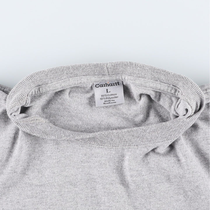 Carhartt Short Sleeve One Point Logo Pocket T-Shirt Men's L Size cotton gray type Vintage Second Hand