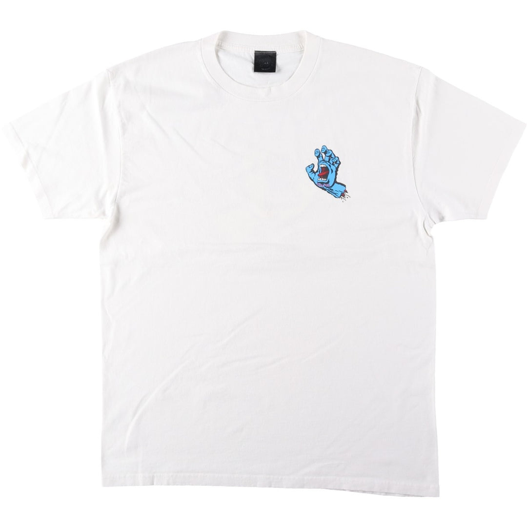 Santa Cruz back logo surf skate t-shirt, men's size L (approx.) unclear white type Vintage Second Hand