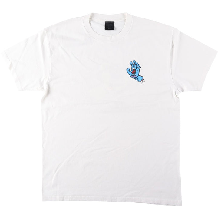 Santa Cruz back logo surf skate t-shirt, men's size L (approx.) unclear white type Vintage Second Hand