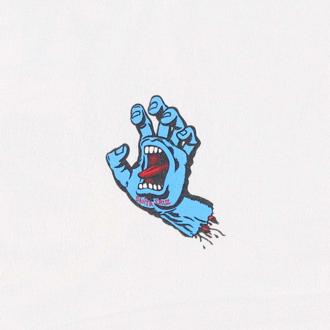 Santa Cruz back logo surf skate t-shirt, men's size L (approx.) unclear white type Vintage Second Hand