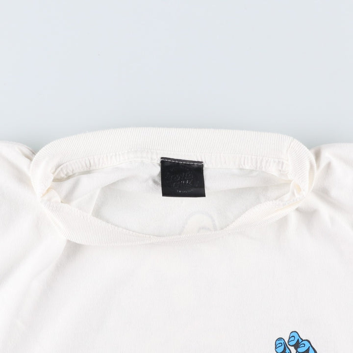 Santa Cruz back logo surf skate t-shirt, men's size L (approx.) unclear white type Vintage Second Hand