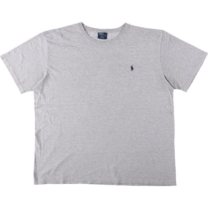 Ralph Lauren POLO by Ralph Lauren Short-Sleeve T-Shirt with One-Point Logo, Men's Size XL (approx.) cotton gray type Vintage Second Hand
