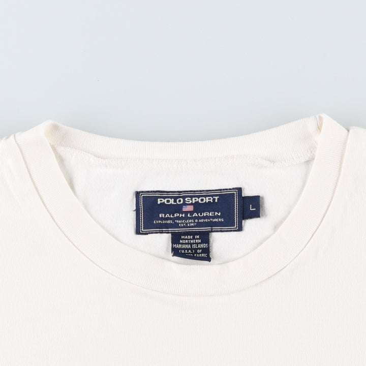 90'S Ralph Lauren POLO SPORT Sleeveless Logo T-Shirt, Men's Size L (approx.), Vintage cotton unbleached Vintage Second Hand