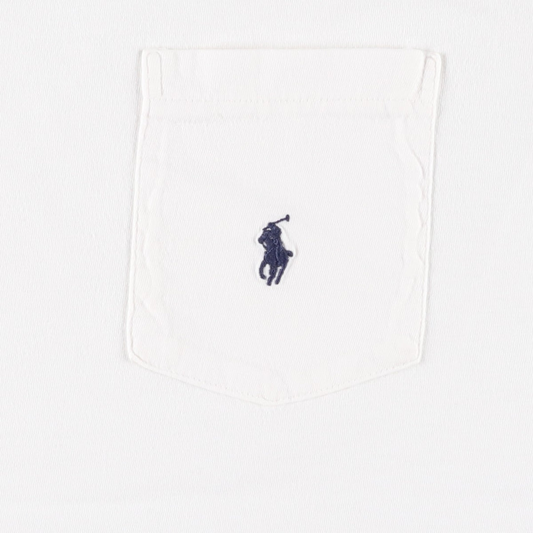 Ralph Lauren POLO by Ralph Lauren Short Sleeve One Point Logo Pocket T-Shirt Men's M cotton white type Vintage Second Hand
