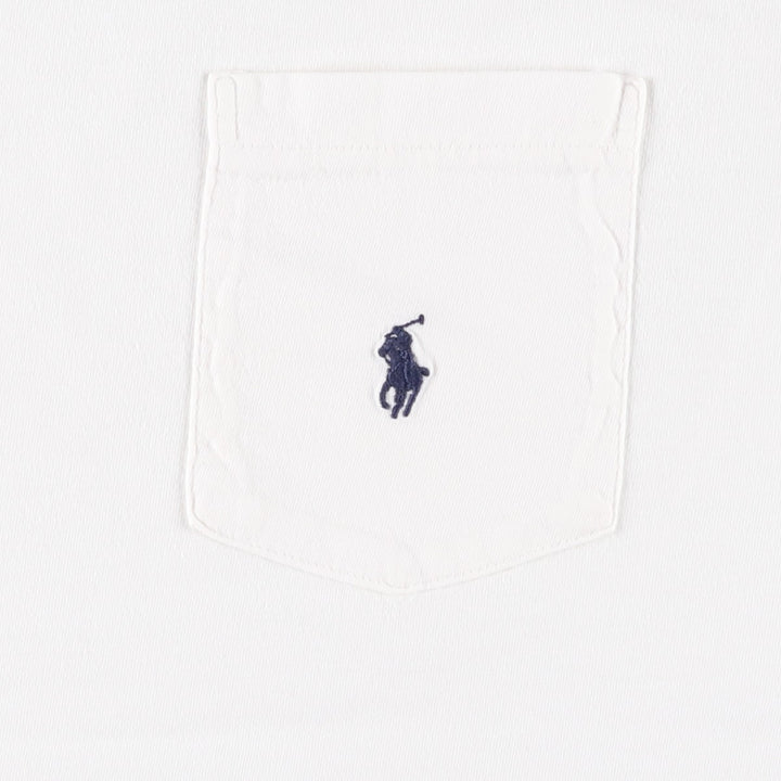 Ralph Lauren POLO by Ralph Lauren Short Sleeve One Point Logo Pocket T-Shirt Men's M cotton white type Vintage Second Hand