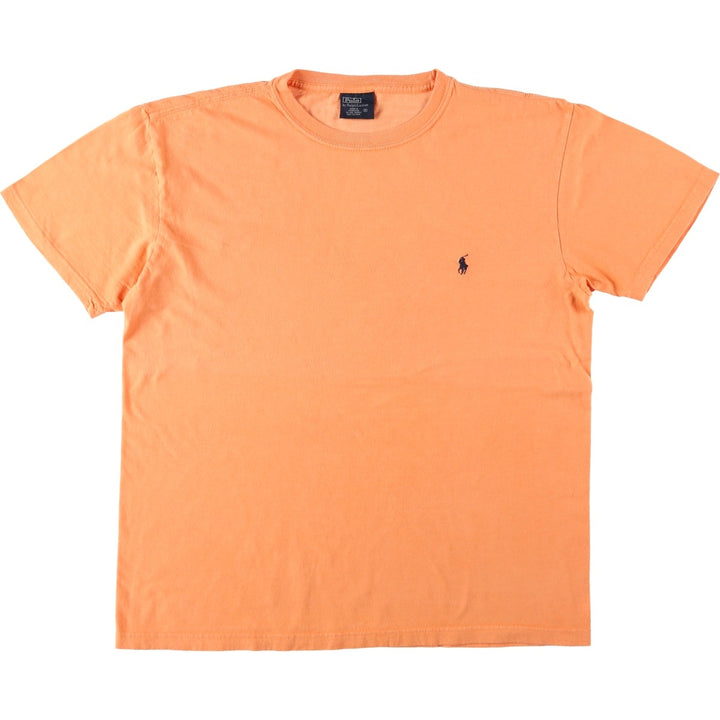 Ralph Lauren POLO by Ralph Lauren Short-Sleeve T-Shirt with One-Point Logo Pocket, Men's Size S (approx.) cotton orange type Vintage Second Hand