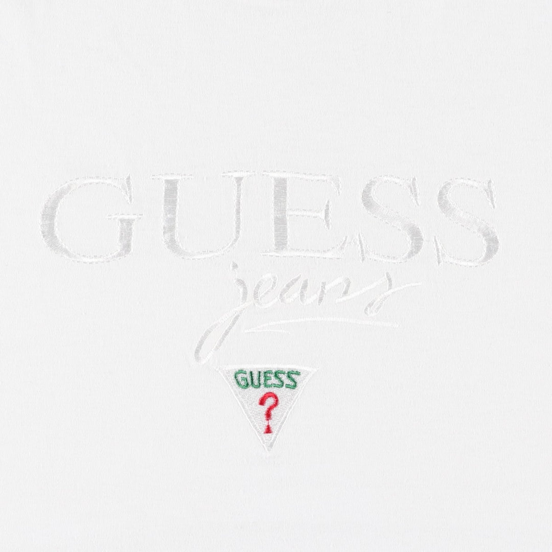 90'S GUESS Short-Sleeve Logo T-Shirt, Made in USA, Men's Size L (Equivalent), Vintage polyester white type Vintage Second Hand