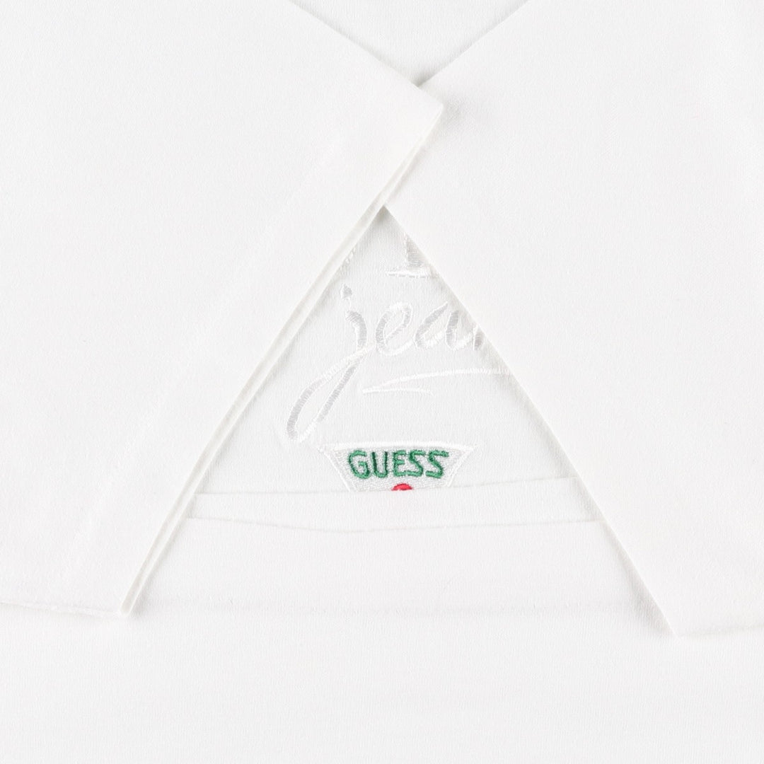 90'S GUESS Short-Sleeve Logo T-Shirt, Made in USA, Men's Size L (Equivalent), Vintage polyester white type Vintage Second Hand