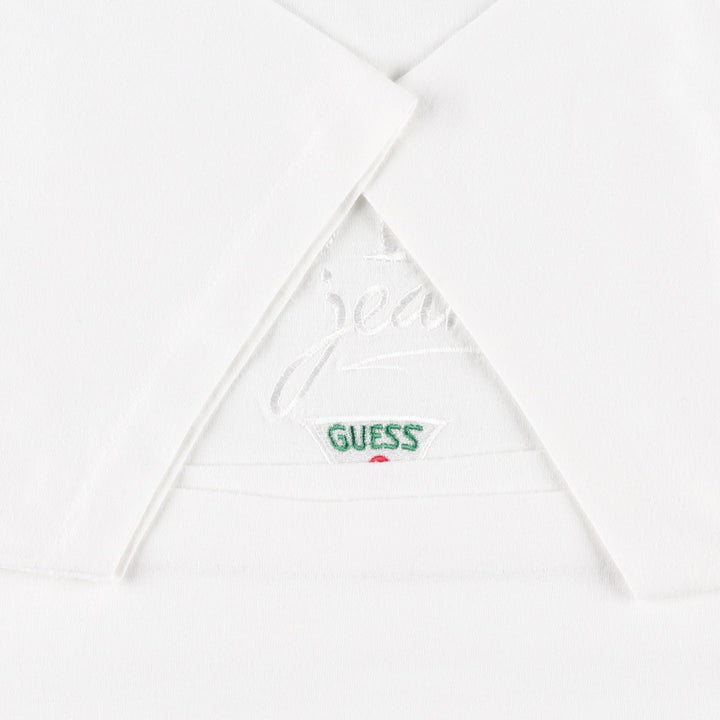 90'S GUESS Short-Sleeve Logo T-Shirt, Made in USA, Men's Size L (Equivalent), Vintage polyester white type Vintage Second Hand