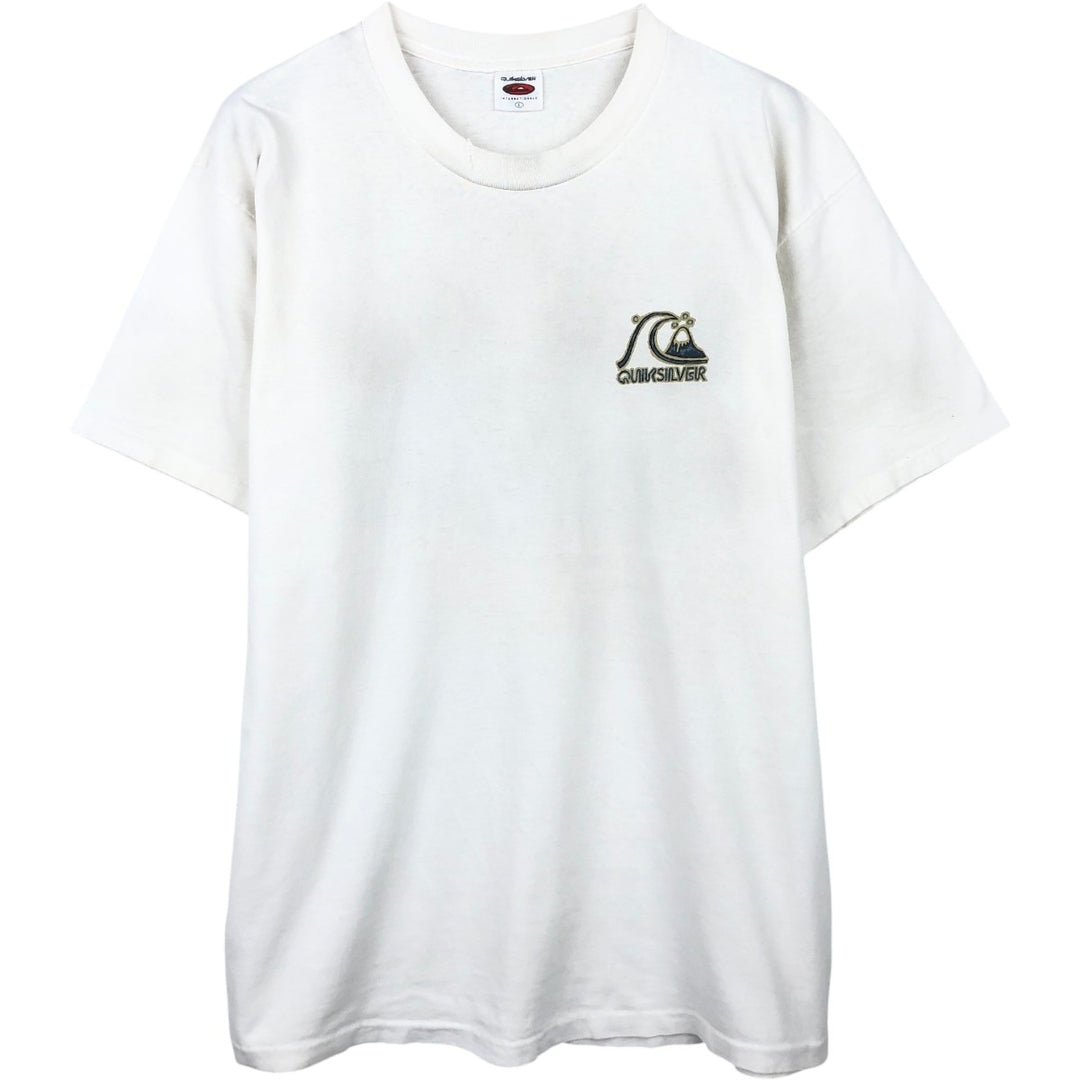 90'S Quiksilver surf/skate t-shirt, made in USA, men's size L equivalent, vintage. cotton white type Vintage Second Hand