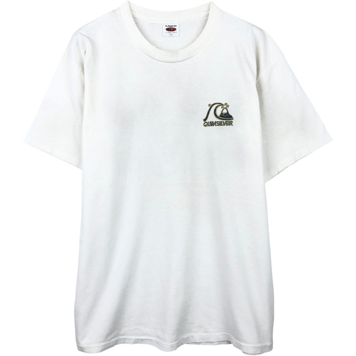 90'S Quiksilver surf/skate t-shirt, made in USA, men's size L equivalent, vintage. cotton white type Vintage Second Hand