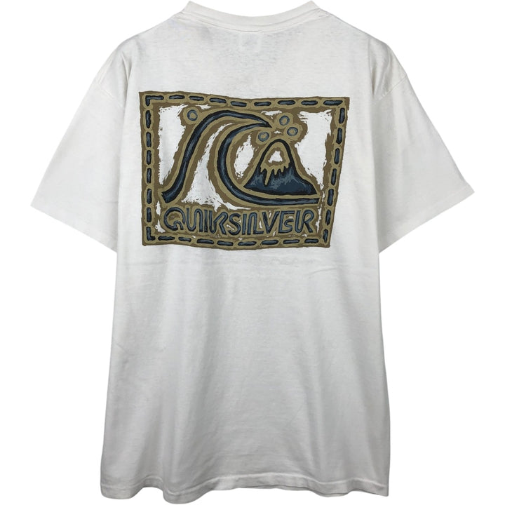 90'S Quiksilver surf/skate t-shirt, made in USA, men's size L equivalent, vintage. cotton white type Vintage Second Hand