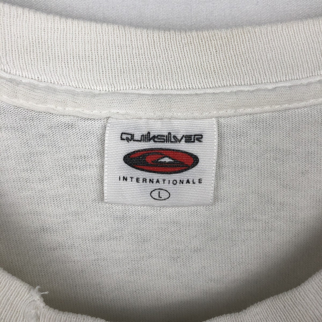 90'S Quiksilver surf/skate t-shirt, made in USA, men's size L equivalent, vintage. cotton white type Vintage Second Hand