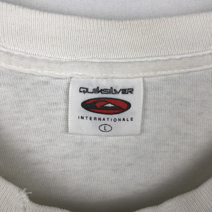 90'S Quiksilver surf/skate t-shirt, made in USA, men's size L equivalent, vintage. cotton white type Vintage Second Hand