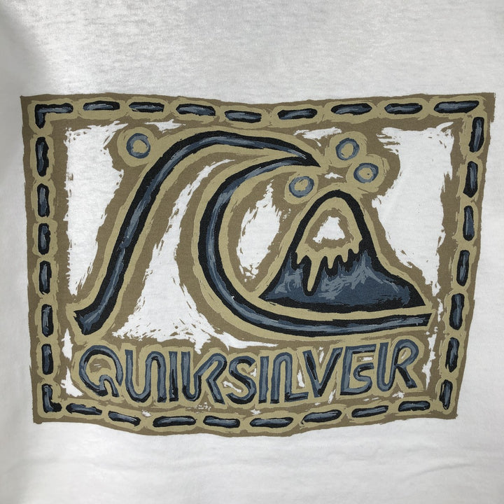 90'S Quiksilver surf/skate t-shirt, made in USA, men's size L equivalent, vintage. cotton white type Vintage Second Hand