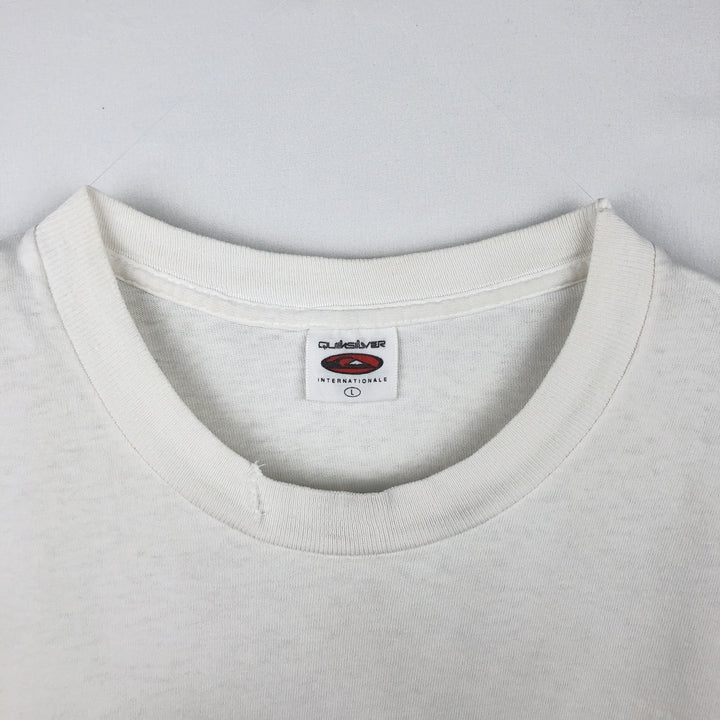 90'S Quiksilver surf/skate t-shirt, made in USA, men's size L equivalent, vintage. cotton white type Vintage Second Hand