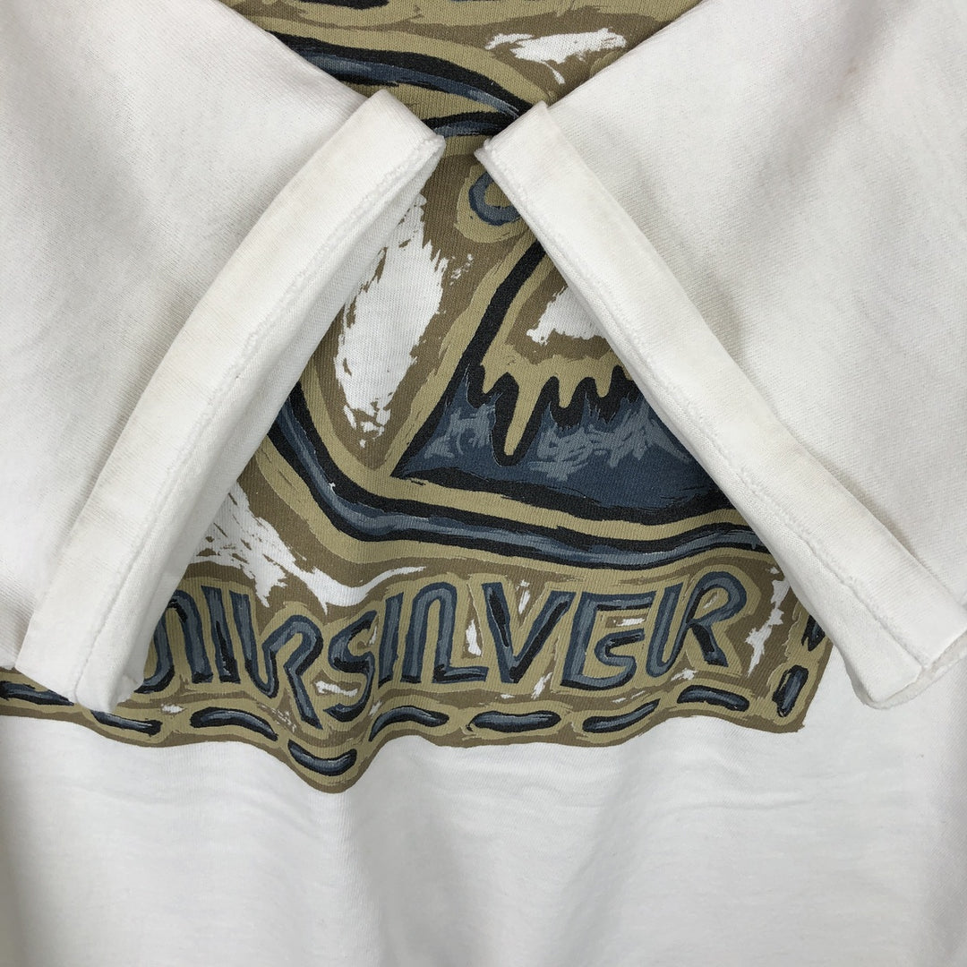 90'S Quiksilver surf/skate t-shirt, made in USA, men's size L equivalent, vintage. cotton white type Vintage Second Hand