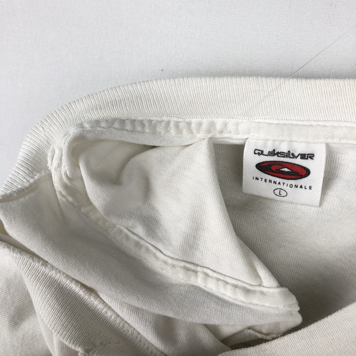 90'S Quiksilver surf/skate t-shirt, made in USA, men's size L equivalent, vintage. cotton white type Vintage Second Hand
