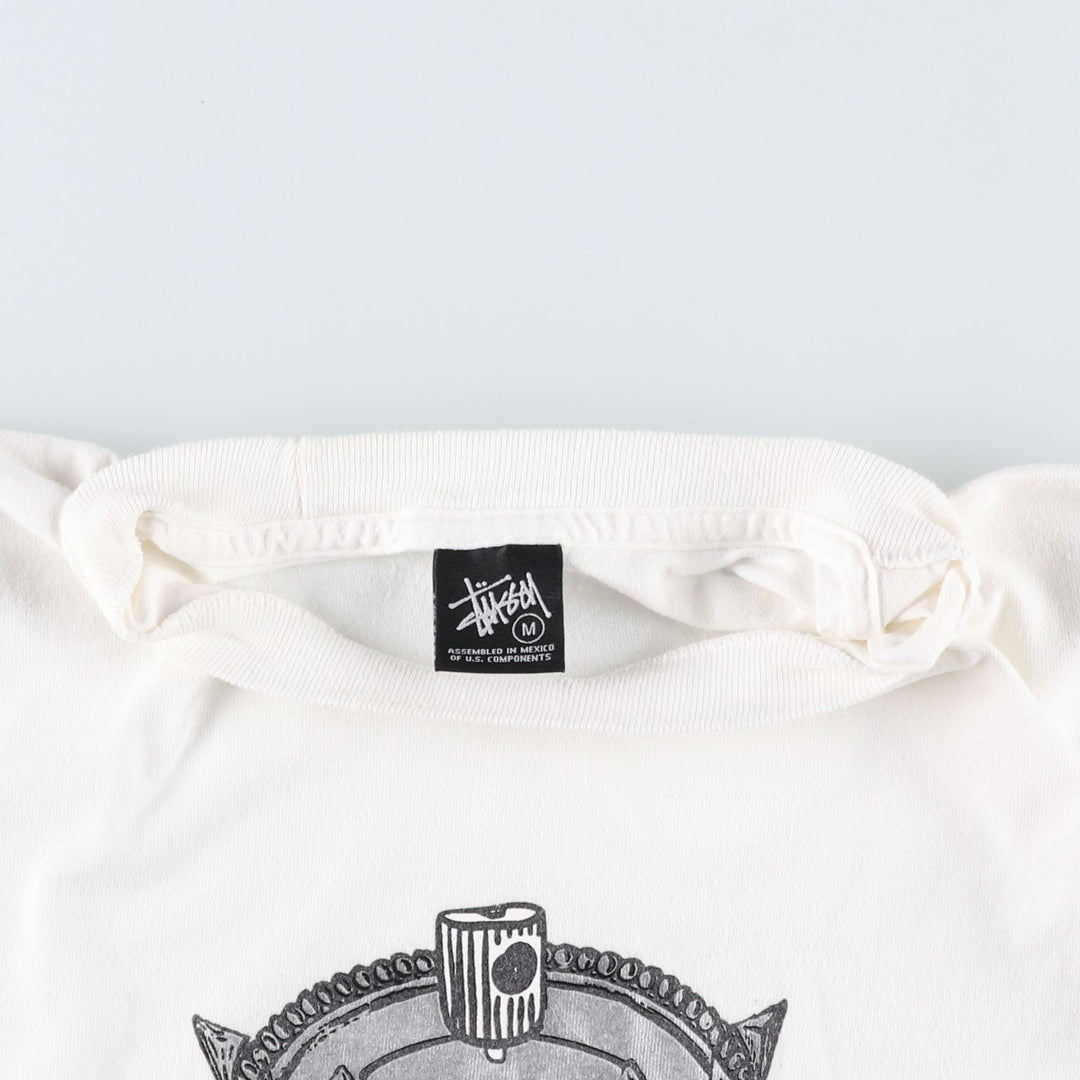 STUSSY surf skate T-shirt, size M for men cotton white type Vintage Second Hand