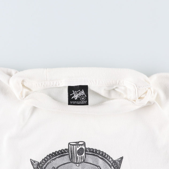 STUSSY surf skate T-shirt, size M for men cotton white type Vintage Second Hand