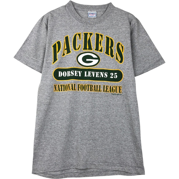 2000'S All Sports NFL Green Bay Packers Sports Print T-Shirt, Made in USA, Men's Size M cotton gray type Vintage Second Hand