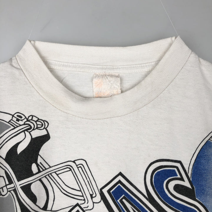 90'S NFL Dallas Cowboys Large Print Sports T-Shirt, Men's Size L (Equivalent), Vintage unclear white type Vintage Second Hand